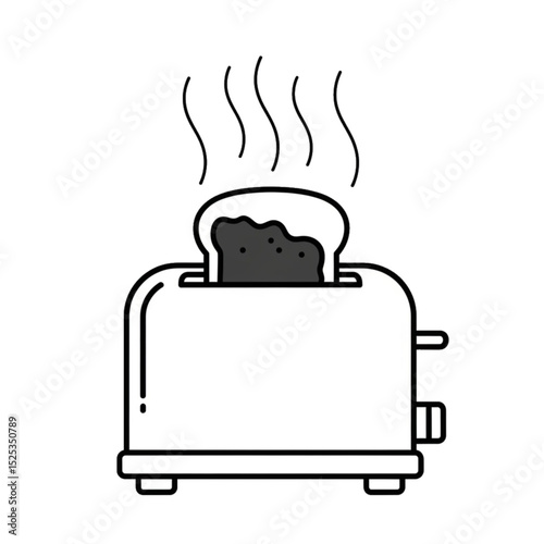 Burned toast in toaster.