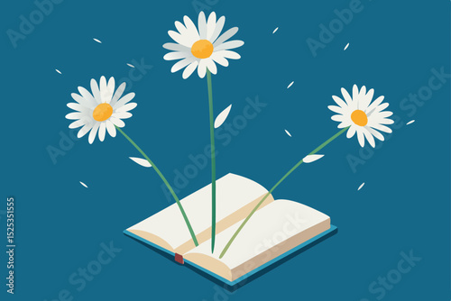 book with flowers