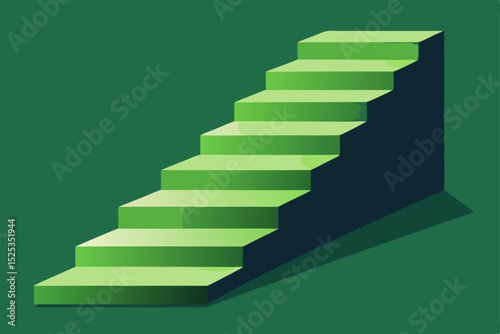 green stairs and red carpet
