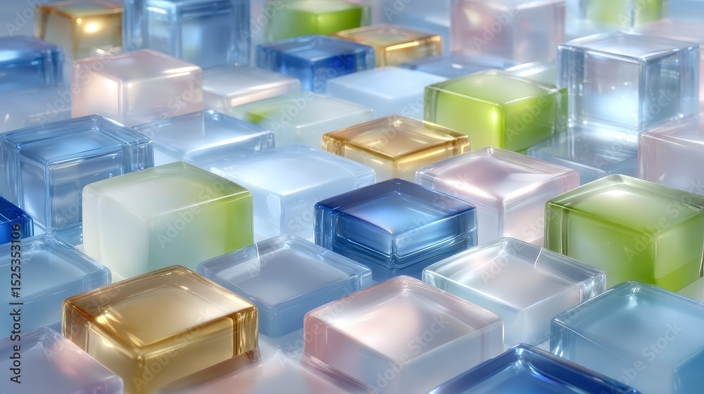 Obraz premium Abstract 3D Glass Cubes Background Modern Geometric Design