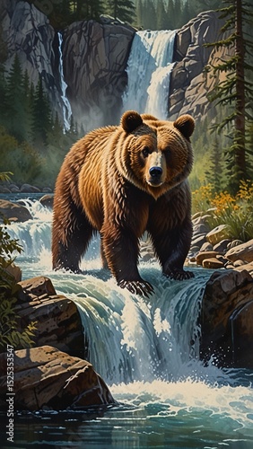 A majestic grizzly bear