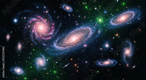 Spiral Galaxy Nebula Space Art – Vibrant Cosmic Universe Background
