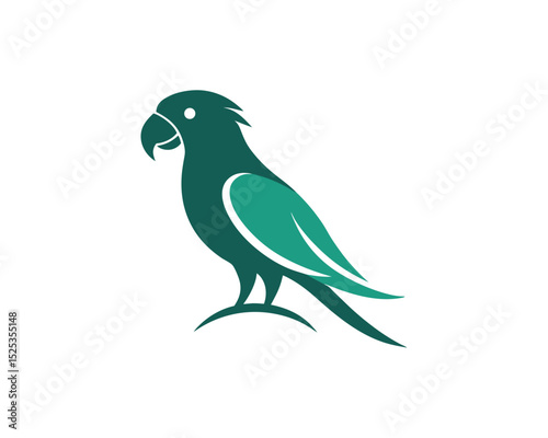 Colorful Parrot Vector Illustration on White Background