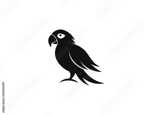 Colorful Parrot Vector Illustration on White Background
