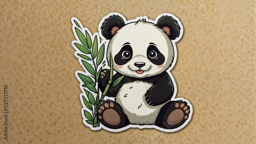 Cute panda holding a bamboo shoot, sticker design”
*An adorable animal motif that's universally appealing.*
