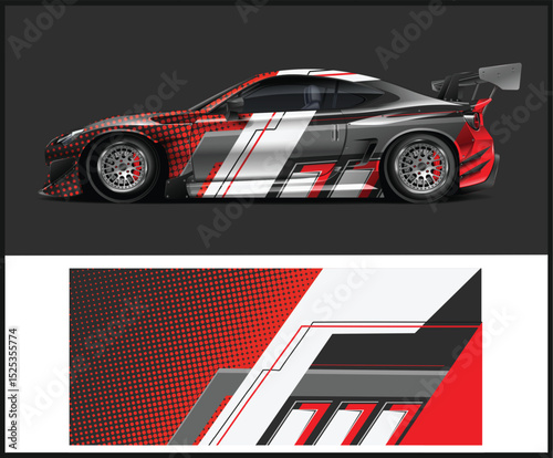 Red and Black Race Car Wrap Design Template