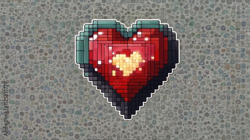 “Pixel art heart with animated sparkle, sticker design”
*Adds a retro gaming vibe with a touch of sparkle for digital flair.*
