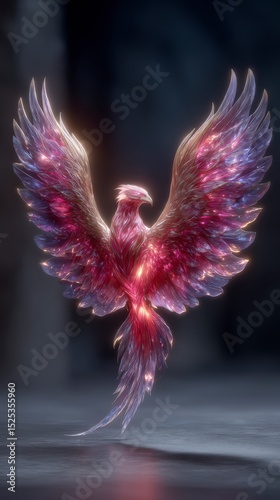 Fiery Phoenix Bird  Mythical Creature  Fantasy Wings  Cinematic Lighting   Digital Art  Hi