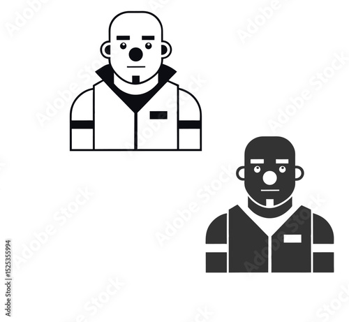 Silhouette Club Bouncer Flat Illustration in Simple Minimalist Style