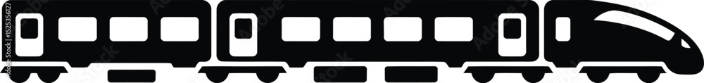 Simple Black and White Train Silhouette eps 10 . Simple Black and White Train Silhouette eps 10 .