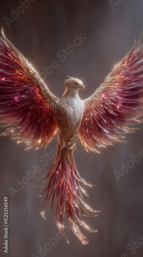 Fiery Phoenix Bird  Mythical Creature  Fantasy Wings  Cinematic Lighting