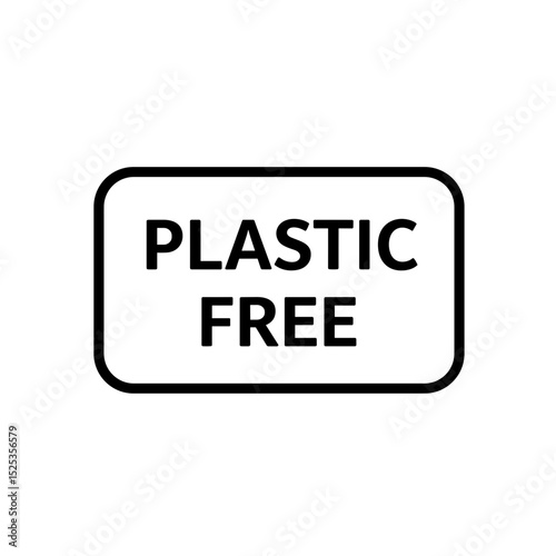 Plastic free label in minimalist black design  