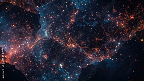 Blockchain technology transforms healthcare with vibrant connections across the globe