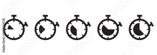 quick time icon, speed time vector icons set isolated on white background - vector illustration eps10