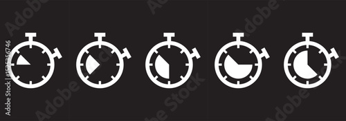 quick time icon, speed time vector icons set isolated on white background - vector illustration eps10