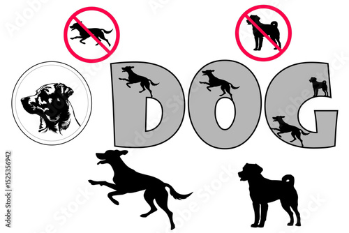 dog, text and vector not allowed dogs