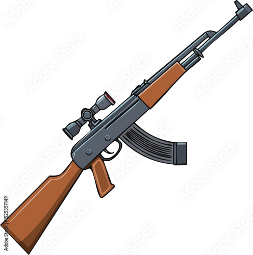 assault rifle isolated on white