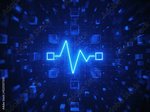 Innovative blockchain technology transforming healthcare with vibrant digital visuals