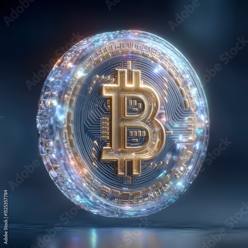 Glowing Bitcoin Cryptocurrency Sphere  Digital Currency  Finance  Investment  Blockchain T
