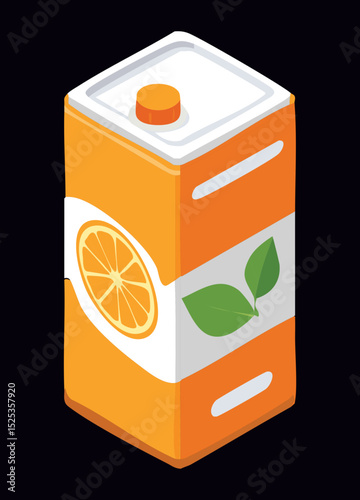 Natural Citrus Drink Box - Vector Illustration