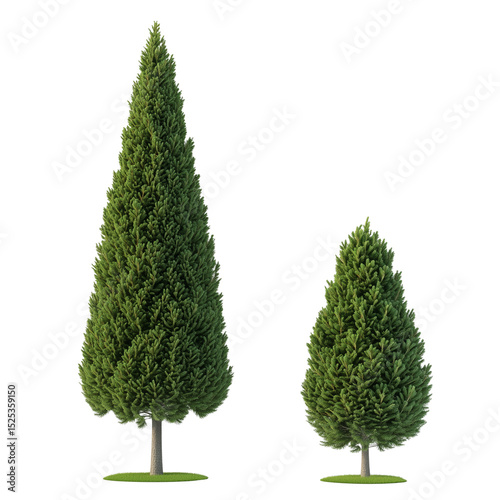 Majestic Cypress Tree - Mediterranean Evergreen on Transparent Background