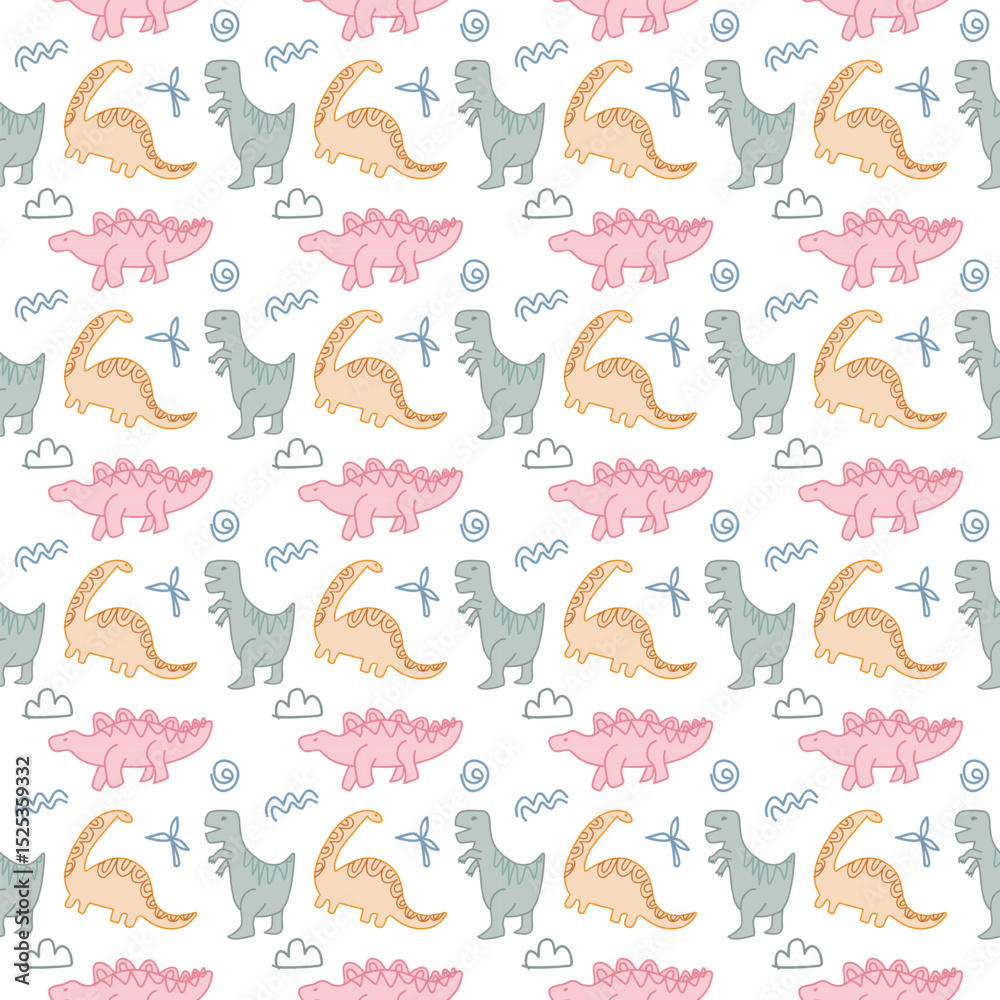 Fototapeta premium seamless pattern with dinosaurs