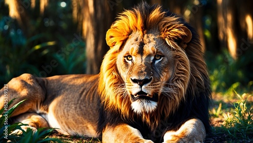 A majestically fierce lion