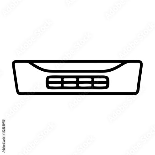 Outline illustration of a modern car grille design, icon, vector