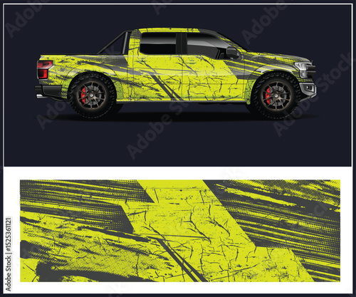 Abstract Grunge Design for Pickup Truck Wrap
