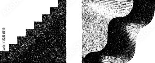 Vintage engraving with stippling and halftone texture for artistic designs
