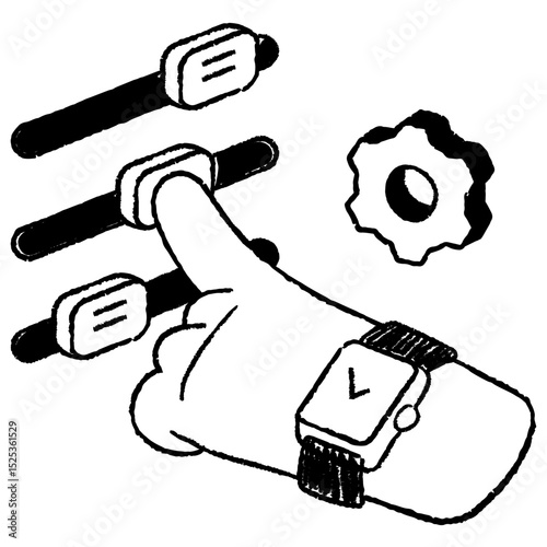 Cartoon hand-drawn linear and interesting vector illustrations