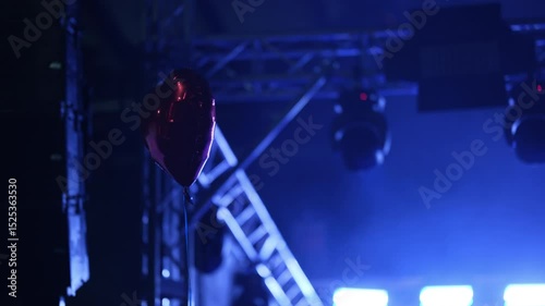 Red Heart Balloon Soars At A Music Concert Above Fans At Sting