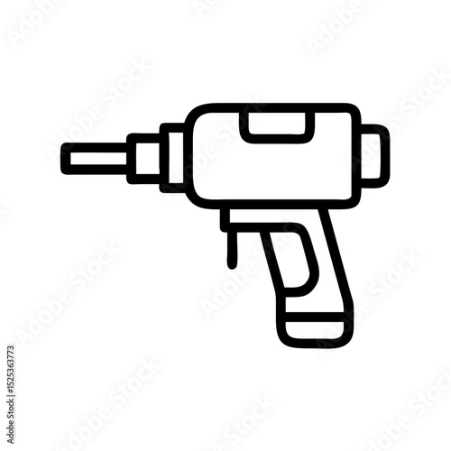 Pneumatic tool illustration in minimalist style for technical purposes  