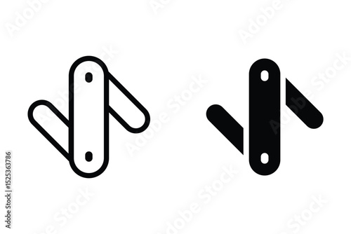 pocket knife icon set or logo isolated sign symbol vector illustration - high quality black style vector icons