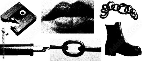 Retro vintage engraving texture with stippling and halftone elements for design