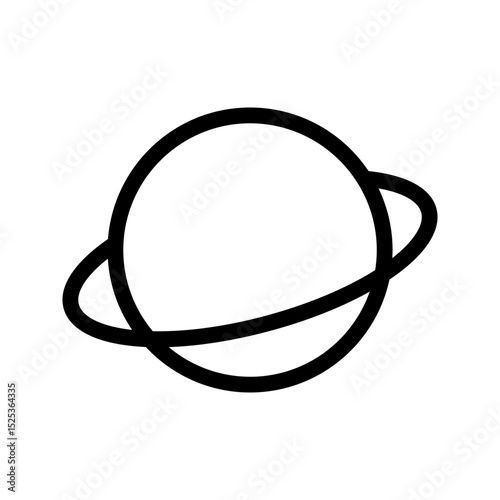 saturn outline icon isolated vector illustration. simple icon on white background.