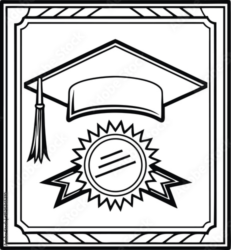 Scroll diploma icon, graduation certificate vector, academic document silhouette, rolled paper graphic, education symbol design
