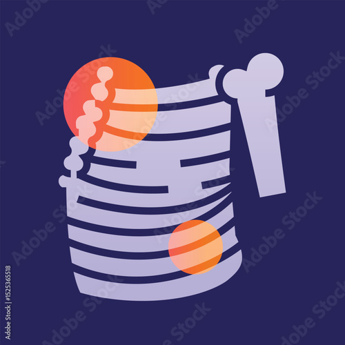 broken ribs  glassmorphism illustration.