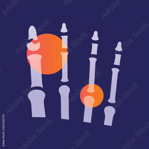 toe fracture color flat icon for digital and print projects.