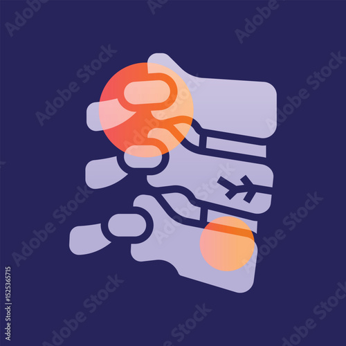 vertebral fracture  glassmorphism illustration