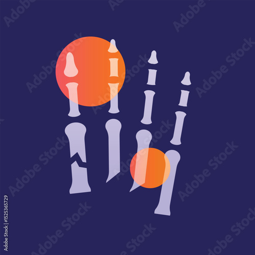 toe fracture glassmorphism illustration.