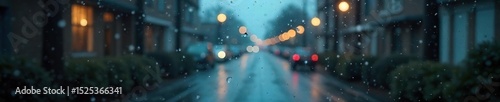 A blurred, out-of-focus background of rain-streaked windows, conveying a sense of melancholy and solitude Perfect for projects needing a somber, reflective mood , bokeh, architecture, background