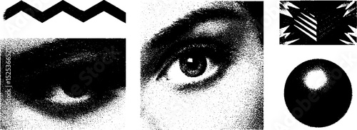 Vintage engraving with stippling and halftone techniques for art and design projects