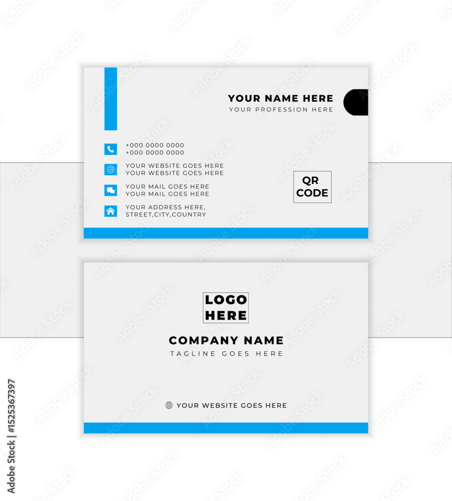 Obraz premium Modern business card template. Flat design vector abstract creative - Vector 