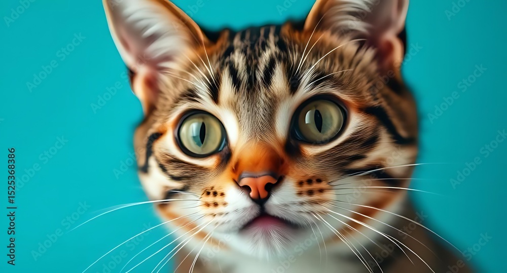 Closeup portrait of a curious tabby cat Closeup portrait of a curious tabby cat