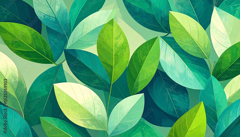 Obraz premium abstract illustration of ecological and healthy life; creative concept with green leaves