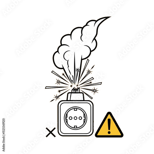 Smoking socket – indicates electrical issue or danger.