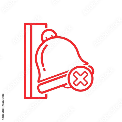 Alarm bell with a cross – no alert or disabled alarm.