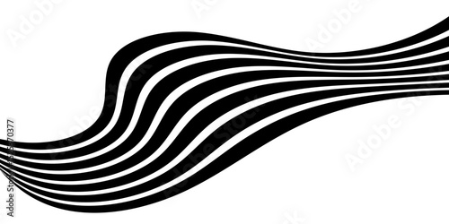 Perspective line stripes with 3D dimensional effect pattern artwork decorative design background.	