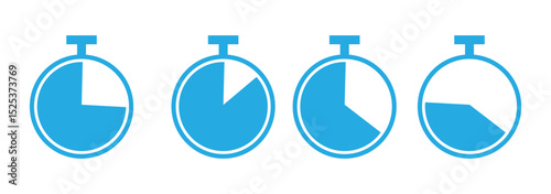 Stopwatch icons set. Timer symbol. Outline stopwatch icon